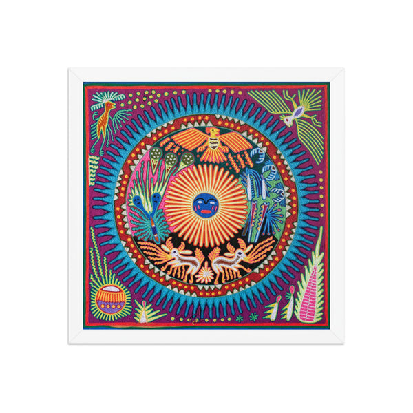 Huichol Yarn Painting Print • L - 035 - Huichol Arts