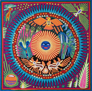 Huichol Yarn Painting Print • L - 035 - Huichol Arts