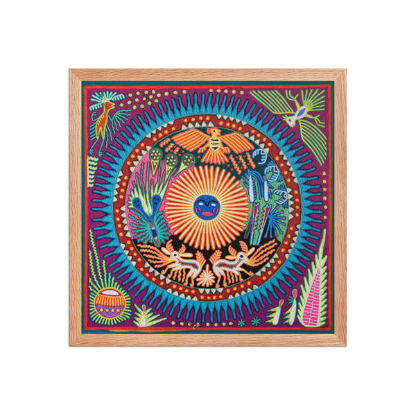 Huichol Yarn Painting Print • L - 035 - Huichol Arts