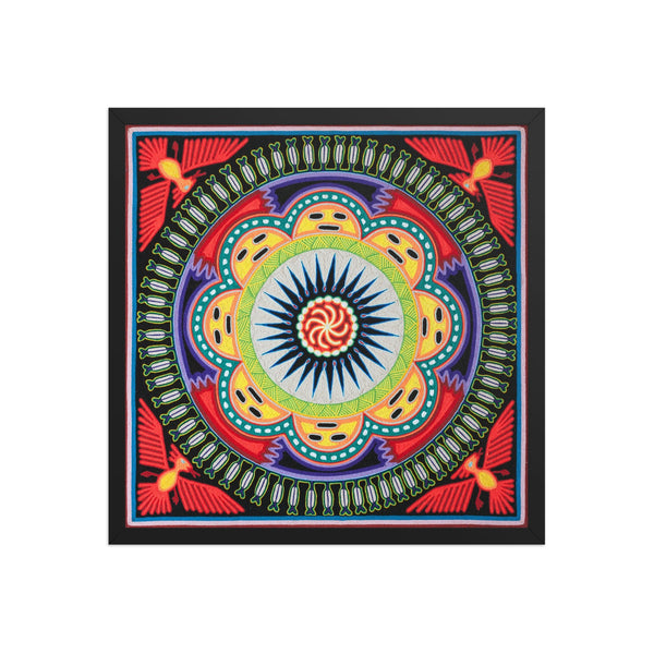 Huichol Yarn Painting Print • L - 037 - Huichol Arts
