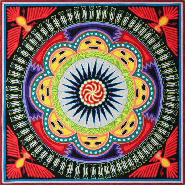 Huichol Yarn Painting Print • L - 037 - Huichol Arts