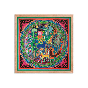 Huichol Yarn Painting Print • L - 038 - Huichol Arts