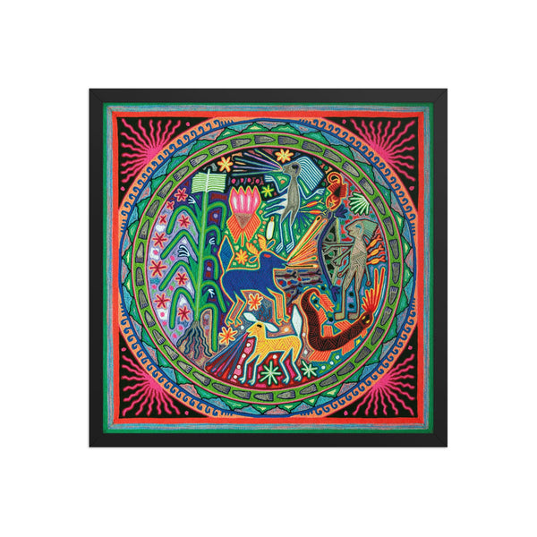 Huichol Yarn Painting Print • L - 038 - Huichol Arts