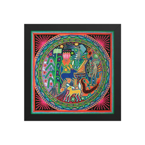Huichol Yarn Painting Print • L - 038 - Huichol Arts