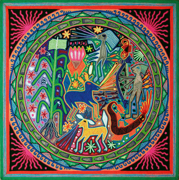 Huichol Yarn Painting Print • L - 038 - Huichol Arts