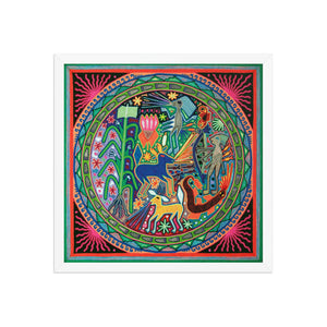 Huichol Yarn Painting Print • L - 038 - Huichol Arts