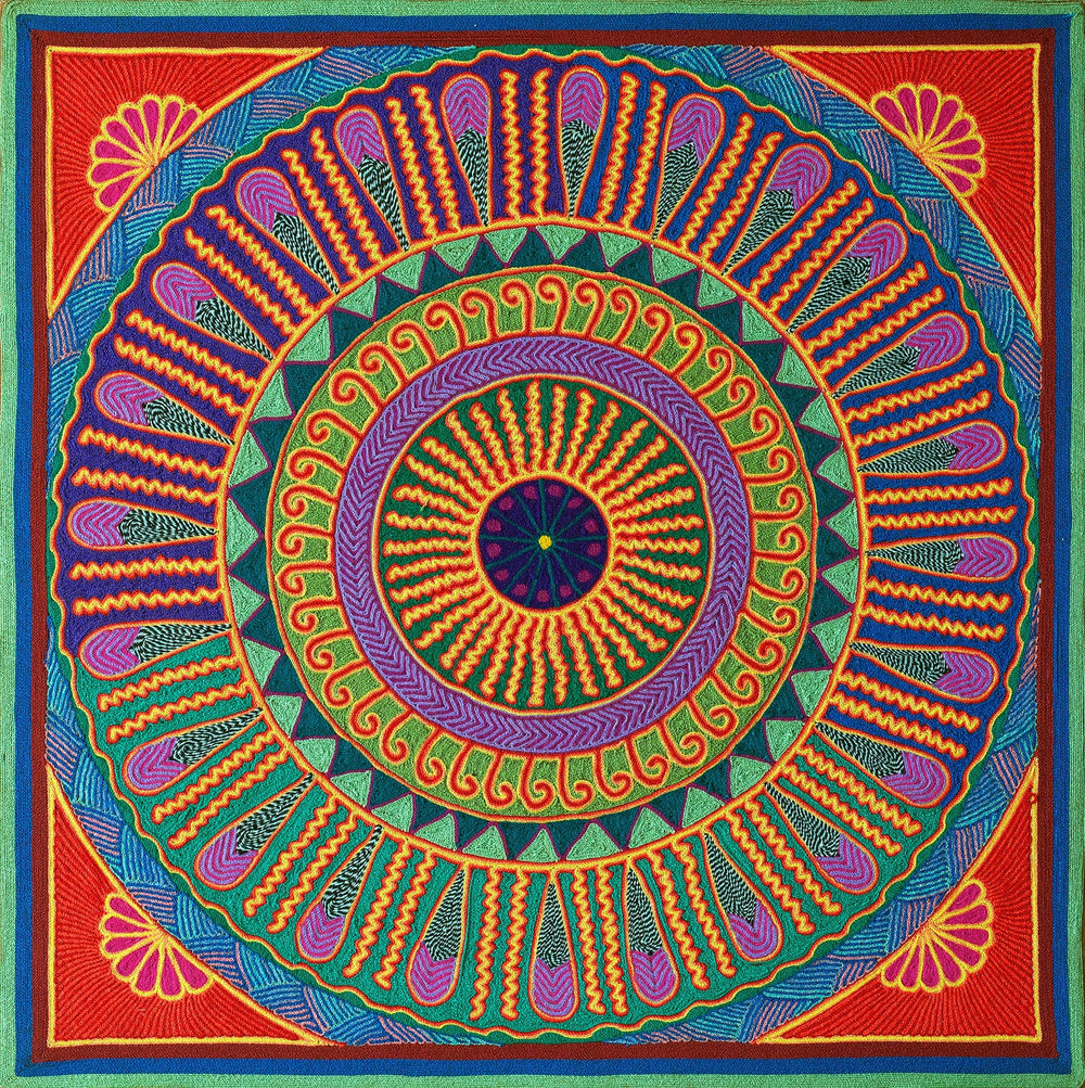 Huichol Yarn Painting Print • L - 041 - Huichol Arts
