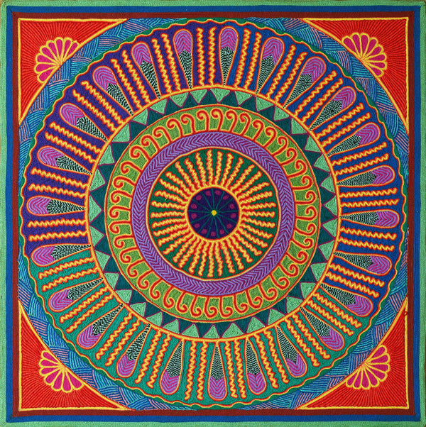 Huichol Yarn Painting Print • L - 041 - Huichol Arts