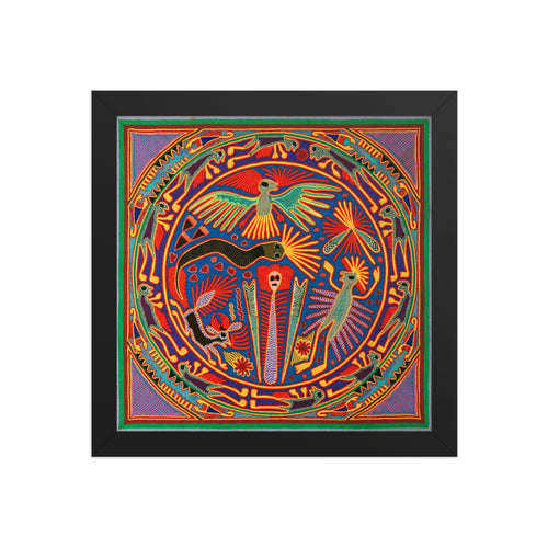 Huichol Yarn Painting Print • L - 042 - Huichol Arts