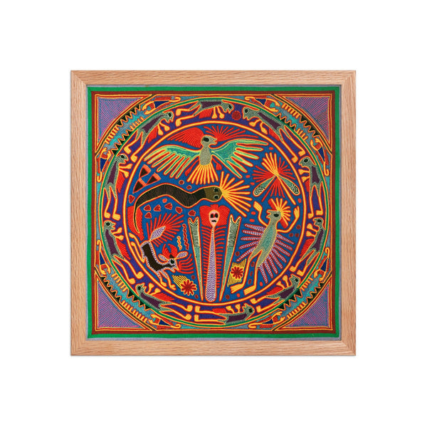 Huichol Yarn Painting Print • L - 042 - Huichol Arts