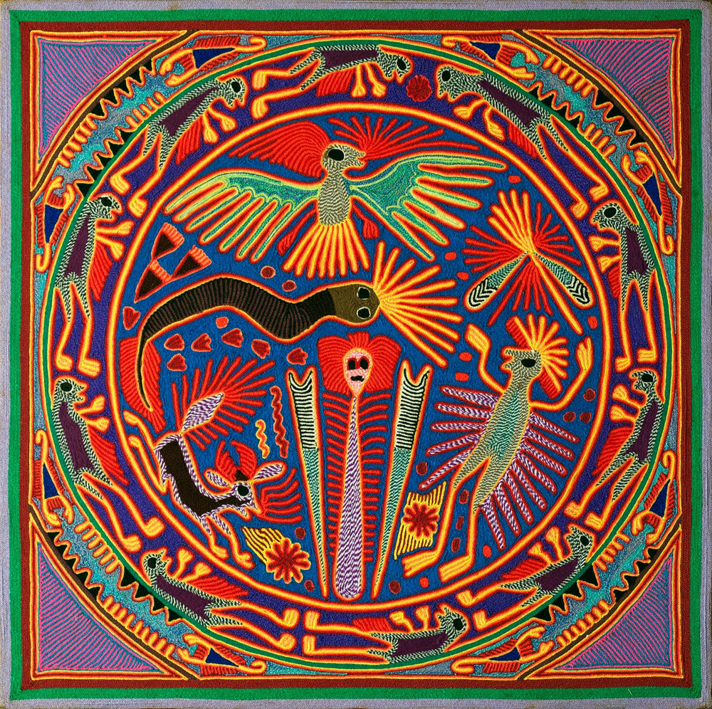 Huichol Yarn Painting Print • L - 042 - Huichol Arts