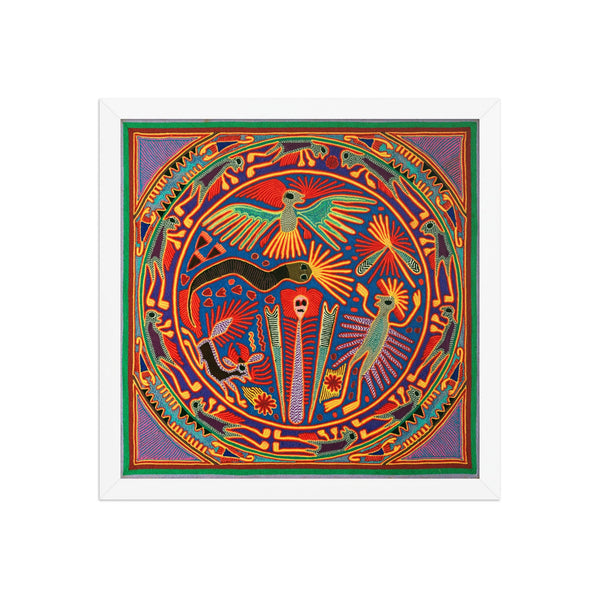Huichol Yarn Painting Print • L - 042 - Huichol Arts