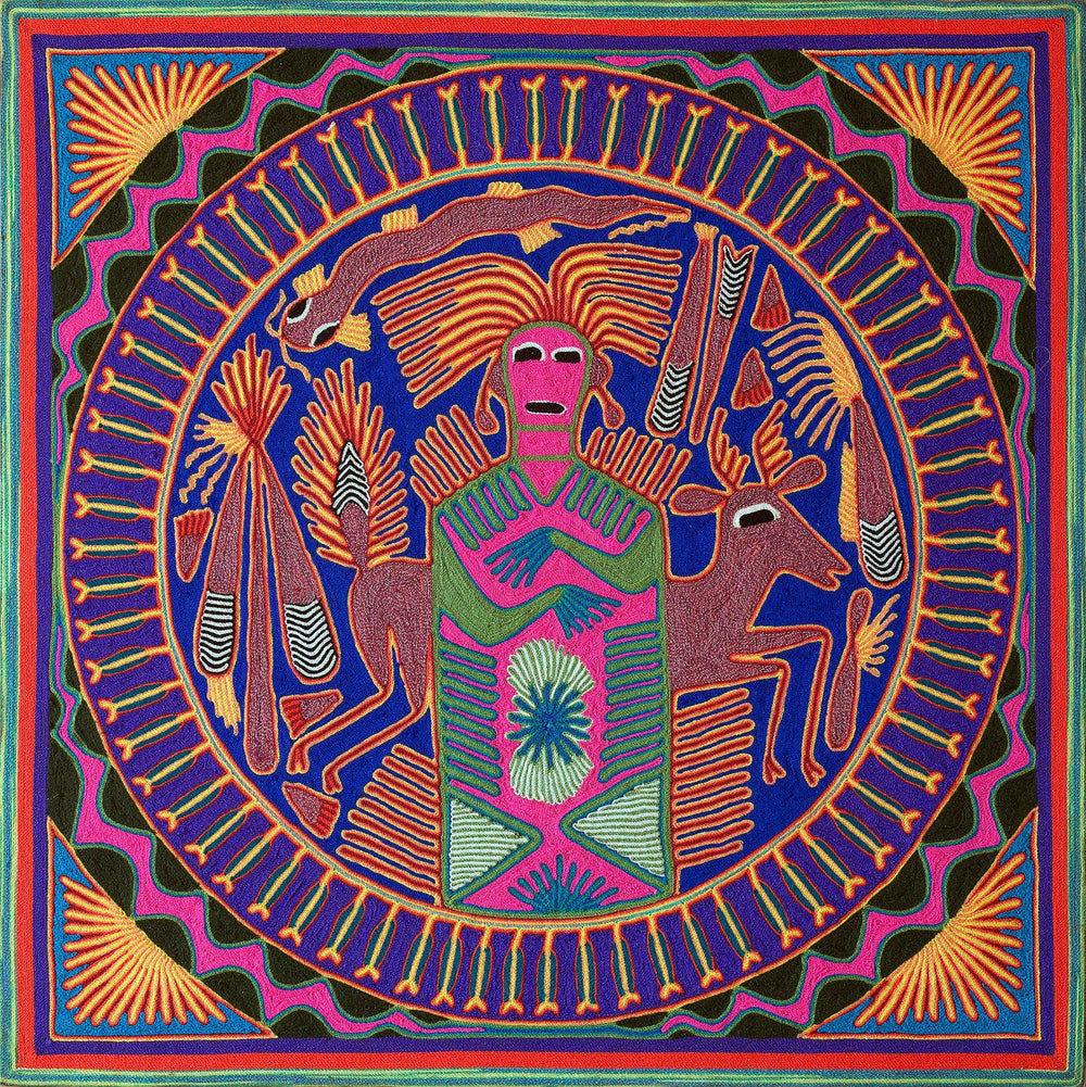 Huichol Yarn Painting Print • L - 043 - Huichol Arts