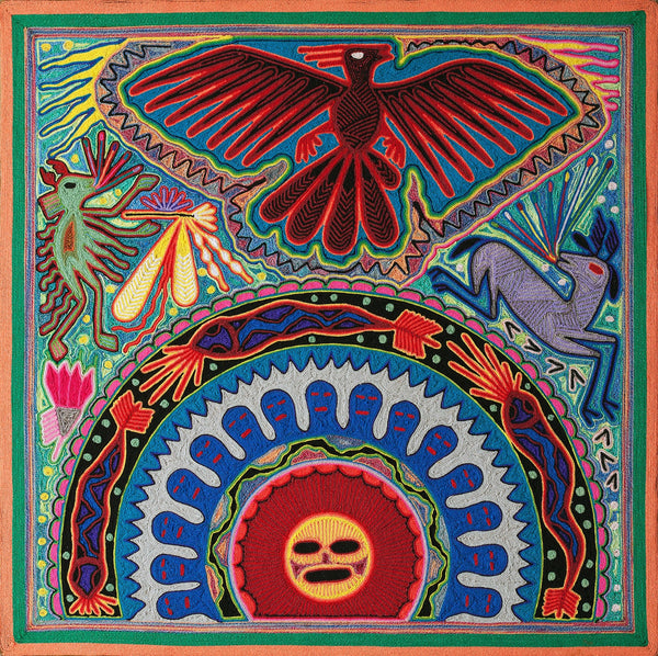 Huichol Yarn Painting Print • L - 044 - Huichol Arts