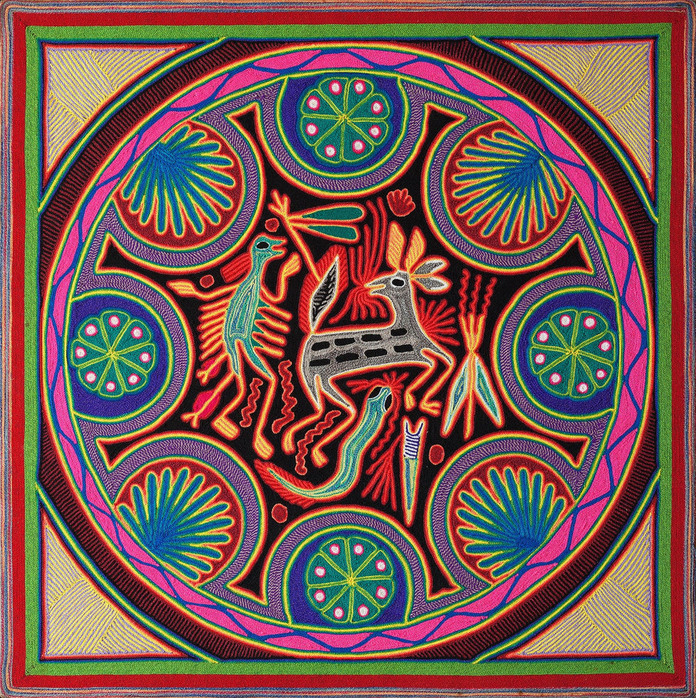 Huichol Yarn Painting Print • L - 045 - Huichol Arts