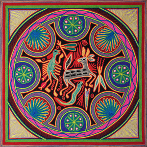 Huichol Yarn Painting Print • L - 045 - Huichol Arts