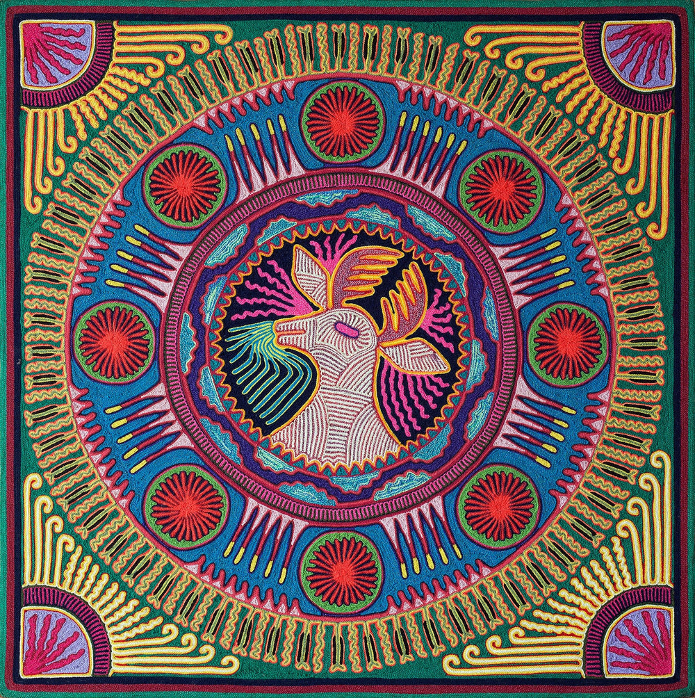 Huichol Yarn Painting Print • L - 046 - Huichol Arts