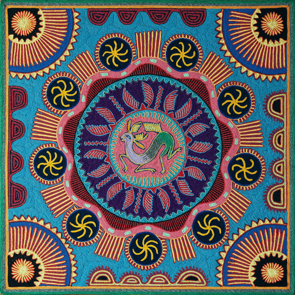 Huichol Yarn Painting Print • L - 047 - Huichol Arts