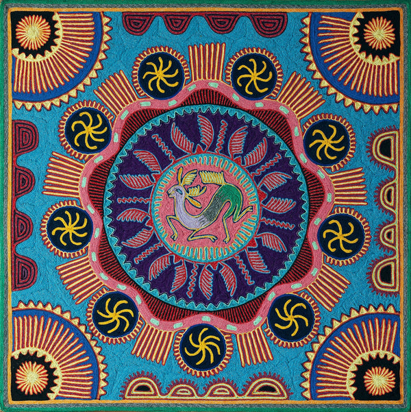 Huichol Yarn Painting Print • L - 047 - Huichol Arts