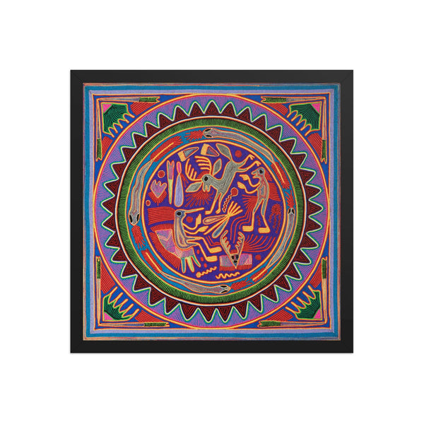 Huichol Yarn Painting Print • L - 048 - Huichol Arts