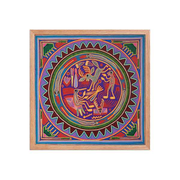 Huichol Yarn Painting Print • L - 048 - Huichol Arts