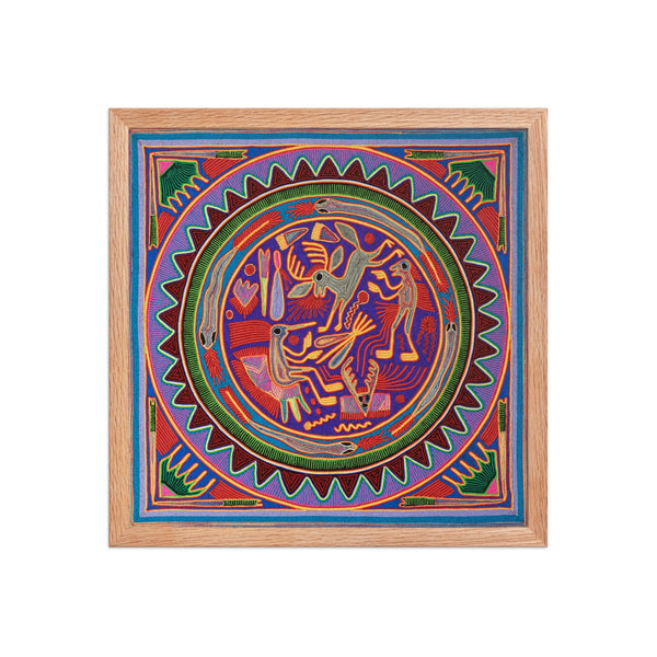 Huichol Yarn Painting Print • L - 048 - Huichol Arts