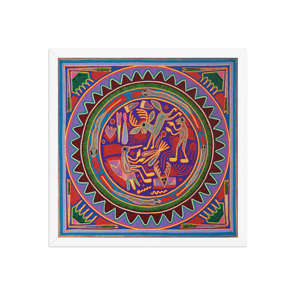 Huichol Yarn Painting Print • L - 048 - Huichol Arts