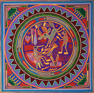 Huichol Yarn Painting Print • L - 048 - Huichol Arts