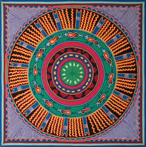Huichol Yarn Painting Print • L - 050 - Huichol Arts
