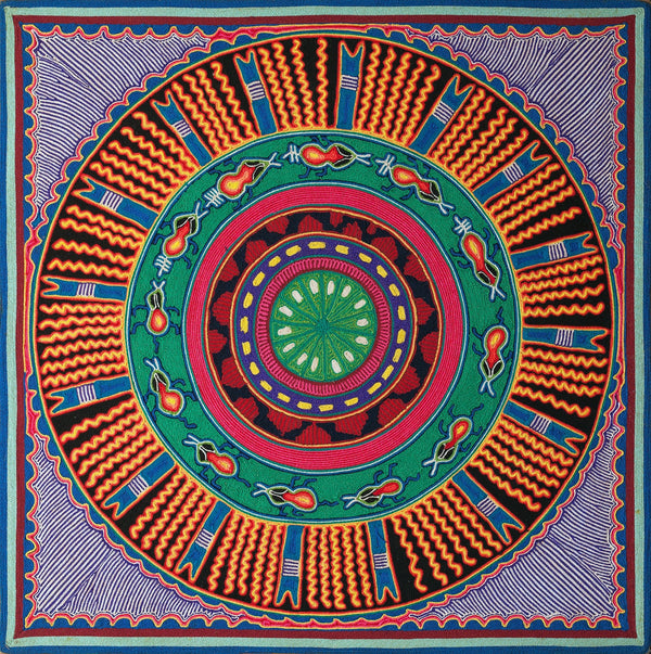 Huichol Yarn Painting Print • L - 050 - Huichol Arts