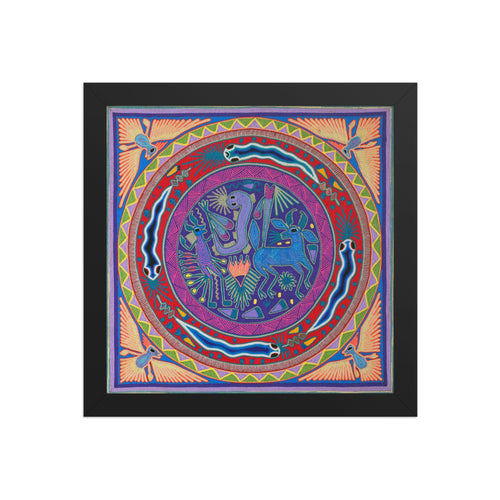 Huichol Yarn Painting Print • L - 052 - Huichol Arts