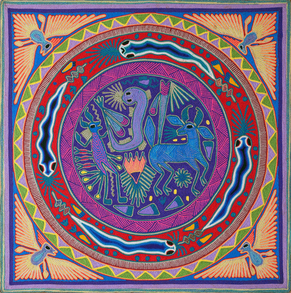 Huichol Yarn Painting Print • L - 052 - Huichol Arts