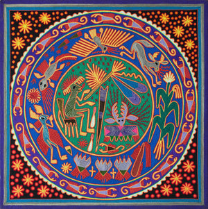 Huichol Yarn Painting Print • L - 053 - Huichol Arts