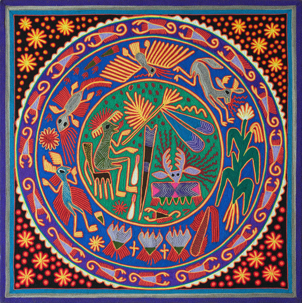 Huichol Yarn Painting Print • L - 053 - Huichol Arts
