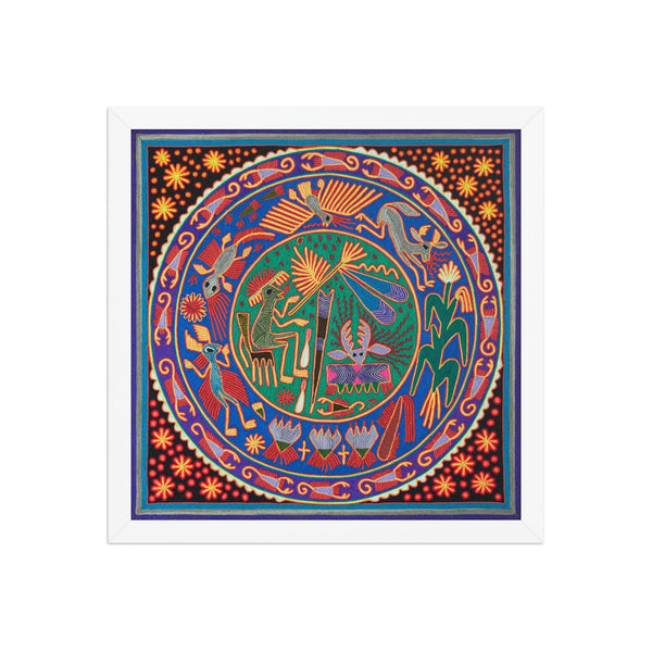 Huichol Yarn Painting Print • L - 053 - Huichol Arts