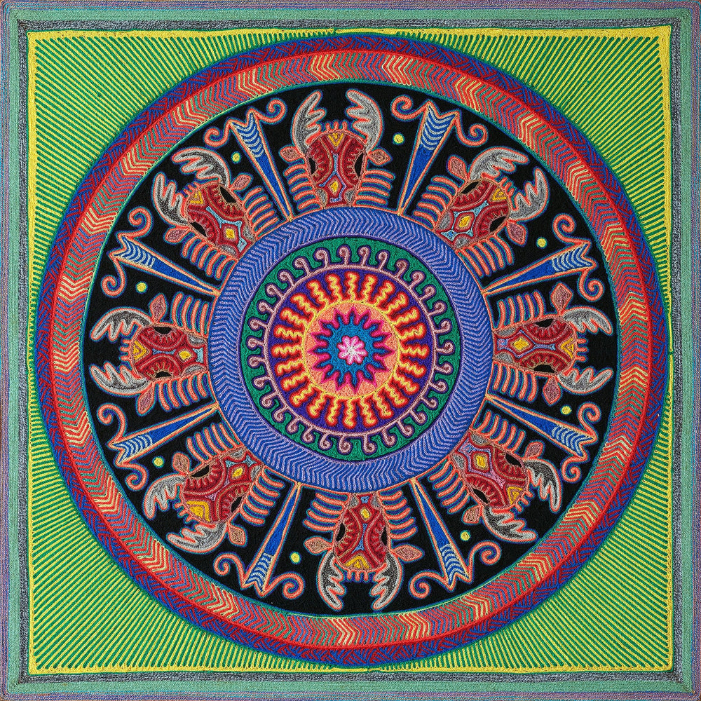 Huichol Yarn Painting Print • L - 056 - Huichol Arts