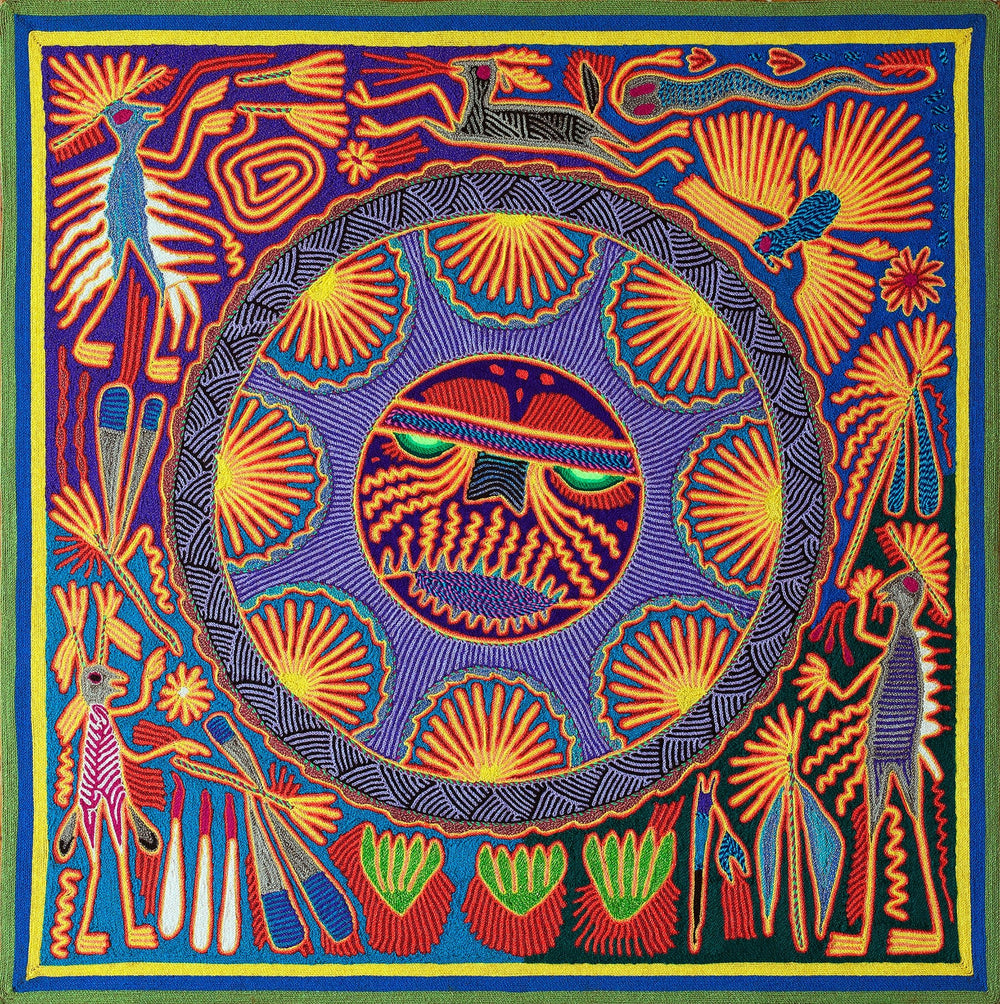 Huichol Yarn Painting Print • L - 057 - Huichol Arts
