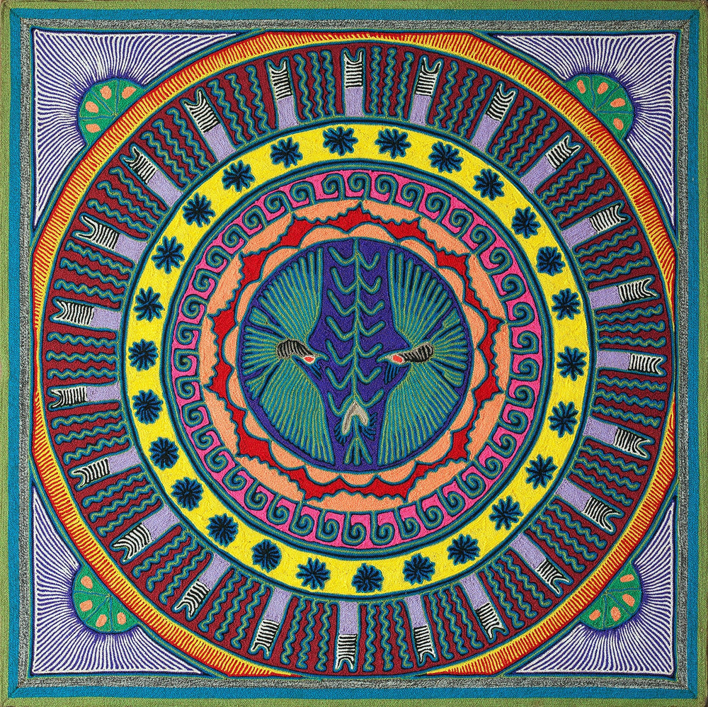 Huichol Yarn Painting Print • L - 058 - Huichol Arts
