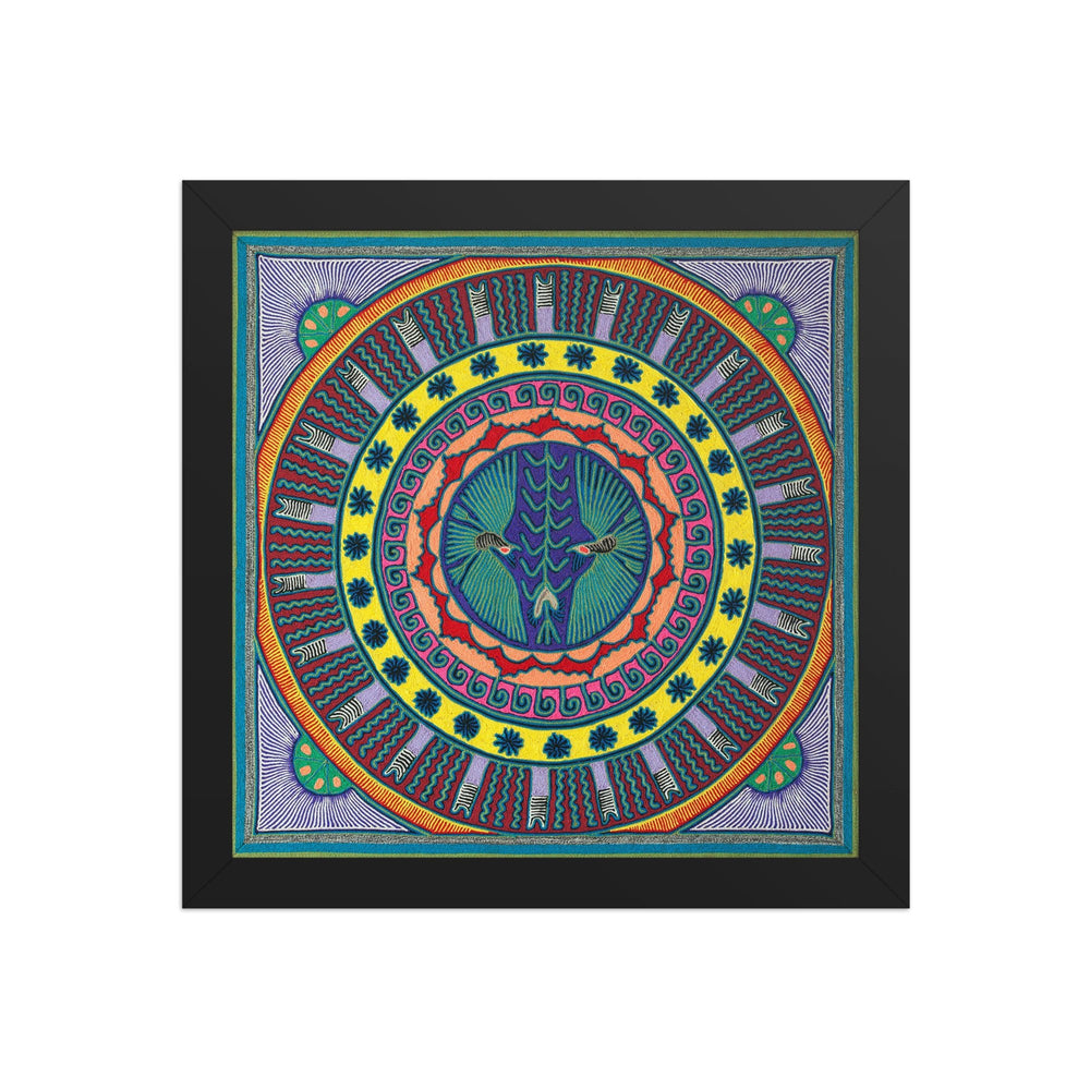 Huichol Yarn Painting Print • L - 058 - Huichol Arts