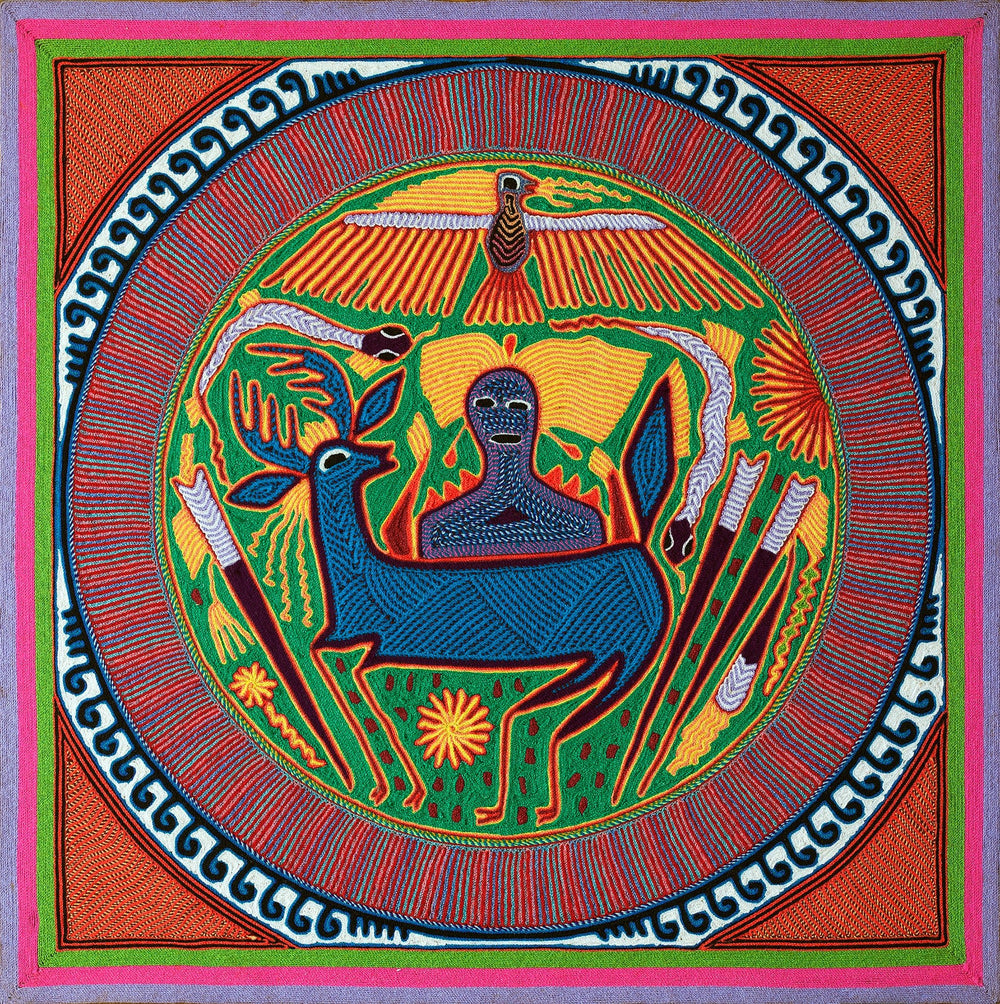 Huichol Yarn Painting Print • L - 059 - Huichol Arts