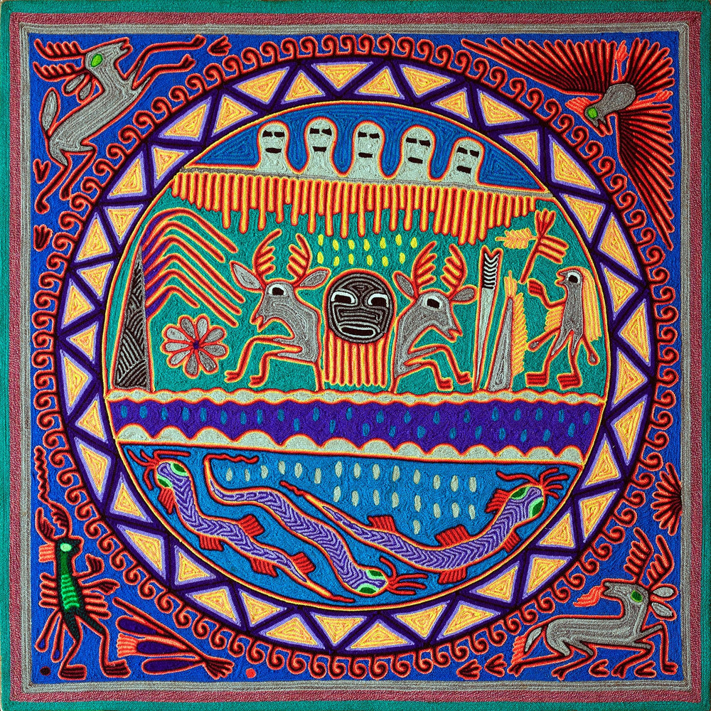 Huichol Yarn Painting Print • L - 060 - Huichol Arts