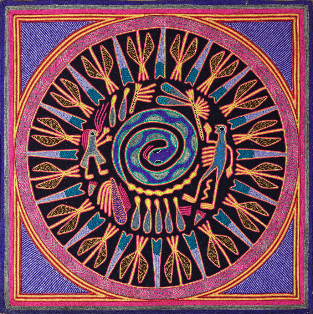 Huichol Yarn Painting Print • L - 062 - Huichol Arts