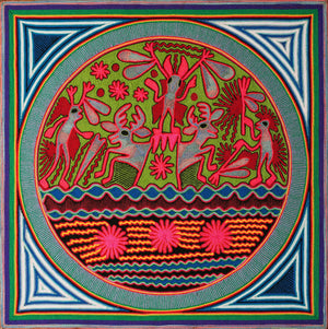 Huichol Yarn Painting Print • L - 064 - Huichol Arts