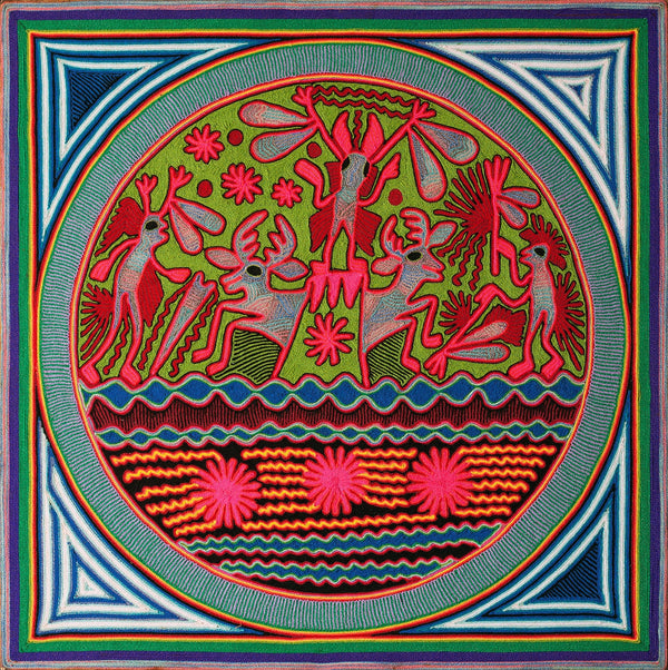 Huichol Yarn Painting Print • L - 064 - Huichol Arts
