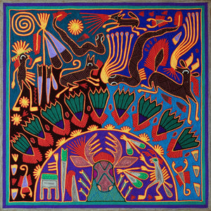 Huichol Yarn Painting Print • L - 065 - Huichol Arts