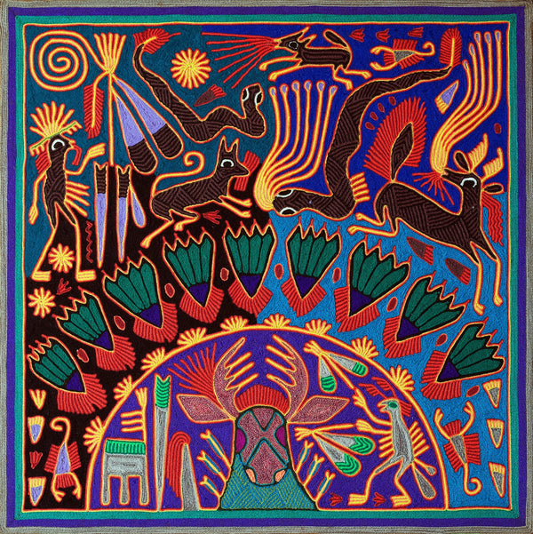 Huichol Yarn Painting Print • L - 065 - Huichol Arts