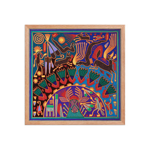 Huichol Yarn Painting Print • L - 065 - Huichol Arts