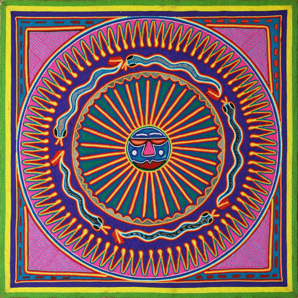Huichol Yarn Painting Print • L - 068 - Huichol Arts