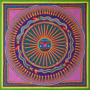 Huichol Yarn Painting Print • L - 068 - Huichol Arts