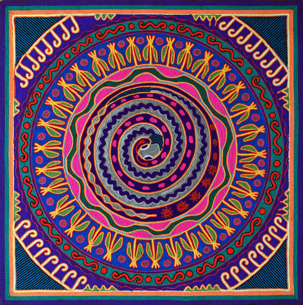 Huichol Yarn Painting Print • L - 070 - Huichol Arts